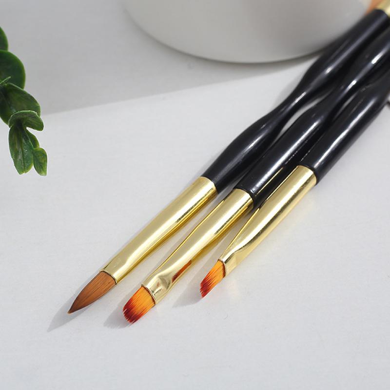 Набор кистей для французского маникюра с полосками из 3 штук, кисть-лайнер, кончик, ручка для рисования ультратонких линий, двусторонние кисти для гелевой краски, инструменты для маникюра