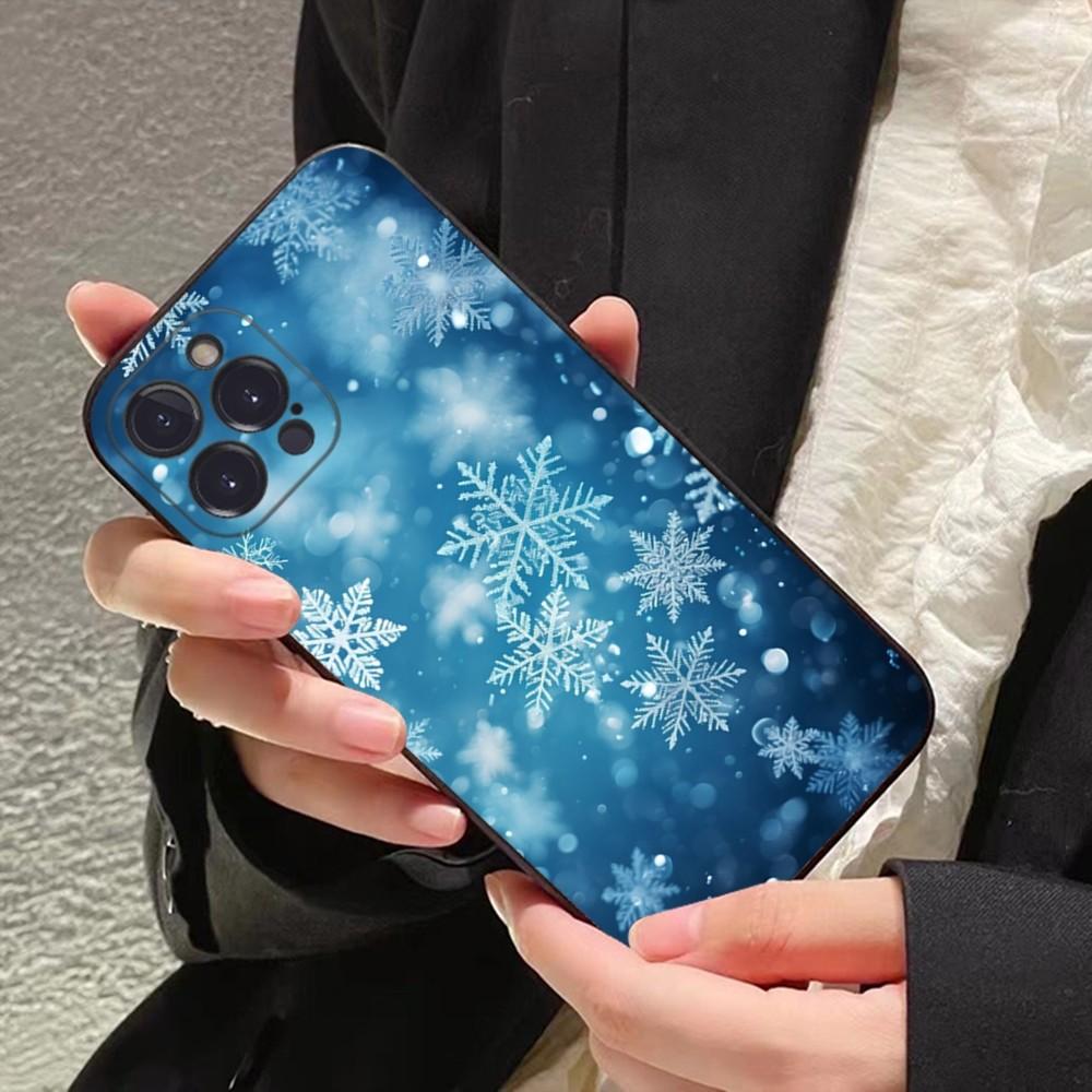 Christmas Snowflakes Phone Case For IPhone 16 15 14 11 12 13 Mini Pro XS Max Cover 6 7 8 Plus X Funda Shell