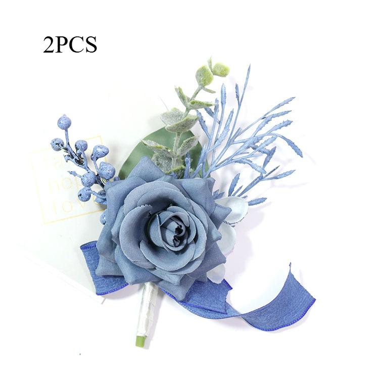 2 шт., набор из запястья, браслета и бутоньерки для свадьбы, подружки невесты, матери, бабушки, для девичника, свадьбы, искусственных роз, цветов, выпускного вечера