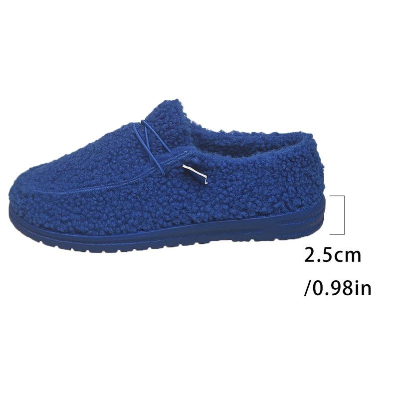 Женские мокасины для вождения большого размера 2025 нового стиля в корейском стиле на флисовой подкладке, с пушистой подкладкой из овчины для зимы - для улицы, на плоской подошве