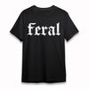 Женская мягкая футболка Feral Text Готический шрифт Короткая Оверсайз Хлопок Черная
