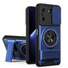 KEYSION Magnetic Phone Case for TECNO Pova 5 5 Pro 5G Slide Camera Lens Protection Upright Kickstand Ring Shockproof Back Cover