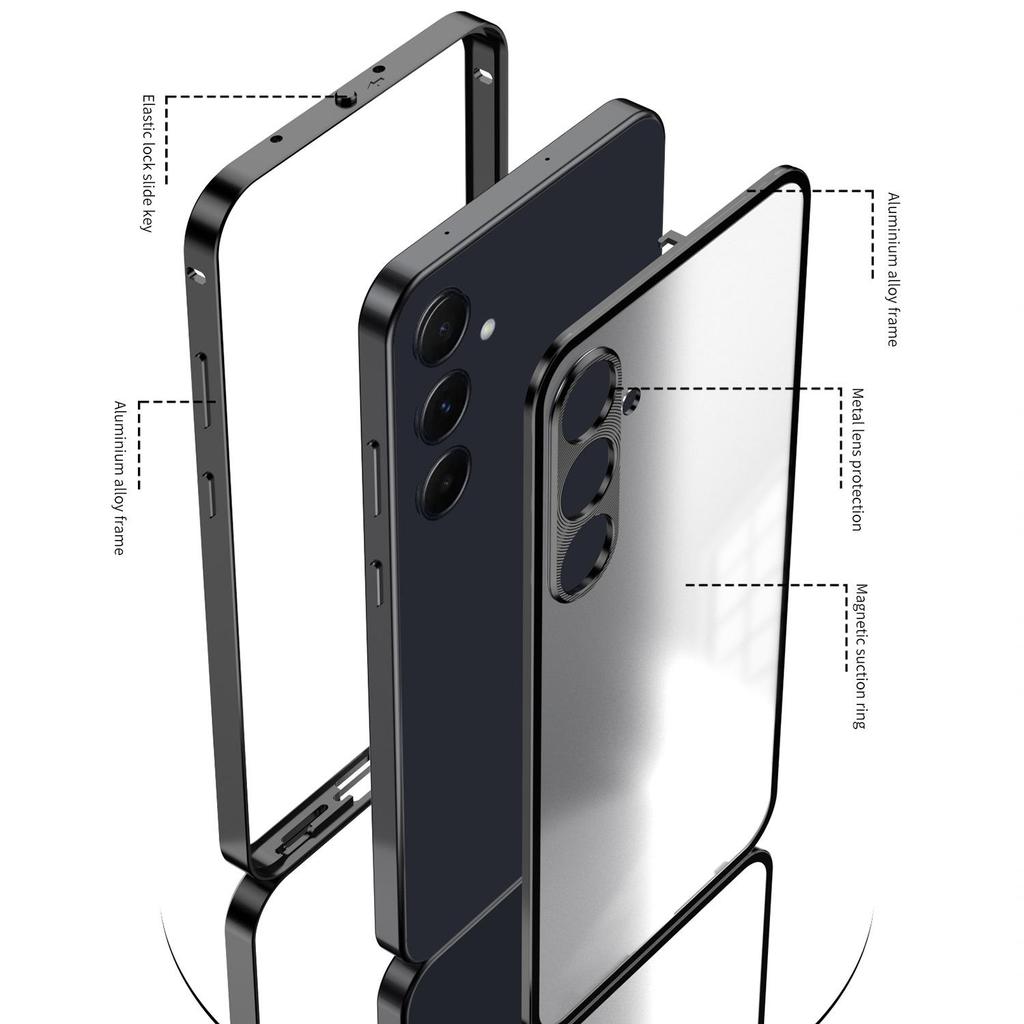 Чехол для телефона Samsung A55 с металлическим каркасом, защелкивающийся A15, односторонний матовый для Samsung A35, совместимый с S24FE.