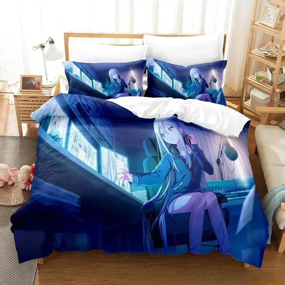 Yoisaki Kanade Bedding Set Cartoon Anime Three-Piece Set Adult Kid Bedroom Duvetcover Sets 3D Kawaii Girl Colcha De Verano Cama