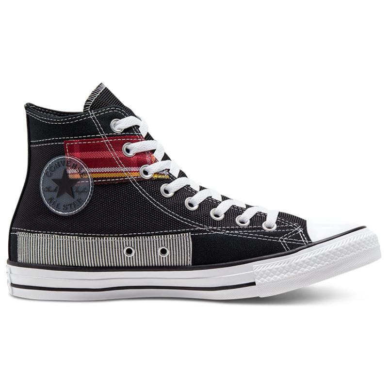 Converse Chuck Taylor All Star Винтажные Повседневные Панельные Высокие Кеды из Канваса Унисекс Черный Розово-красный