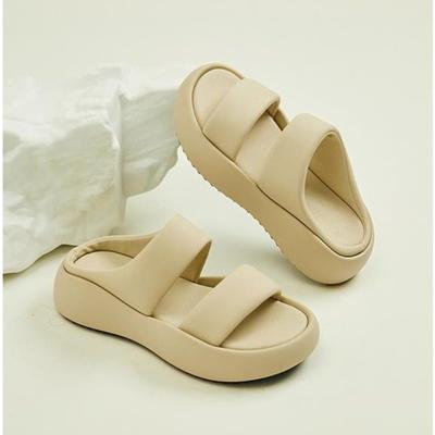 Летние сандалии на платформе для женщин, модные мягкие пляжные тапочки Cloud с двойной пряжкой 2025 года, новые удобные шлепанцы EVA на плоской подошве