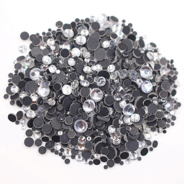 Glitter Mix Size Rhinestones Shiny Crystals Strass Glue Stones Beads Crystals Fabric Crafts Gems Hotfix Rhinestones for Clothes