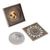Copper Floor Drain Squared Retro Large Flow Odor Proof Shower Drain for Bathroom