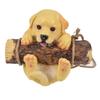 Resin Swinging Puppy Dog Statue Simulation Animal Model Figurine Sculpture Crafts Outdoor Garden