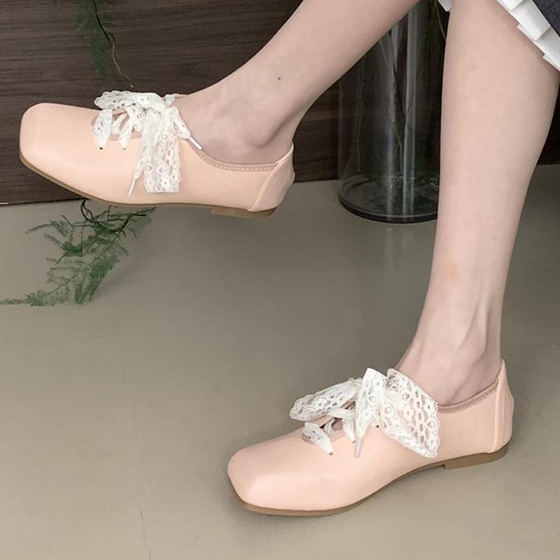 Fashion Flats Women Ballet Dance Shoes Square Toe Fashion Dress Loafers Shoes 2025 Spring Brand Casual Cozy Elegant Zapatillas De Mujer