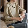 Temperament Lapel Loose Pullover Long-sleeved Sweater Women's Winter New Texture Casual Versatile Skin-friendly Top