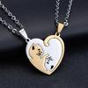 1 Pair Couple Necklace Hugging Cat Matching Pendant Choker Necklace Friends Parents Charm Necklace Jewelry Gift