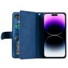 For iPhone 16 Pro Max Case Zipper Pocket 9 Card Slots PU Leather Phone Cover