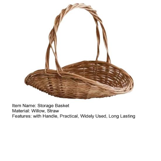 Корзина из ротанга с ручкой, садовая корзина, экологически чистая, тщательно сплетенная, универсальная, многоцелевая, плетеная корзина, корзина для хранения фруктов на пикнике