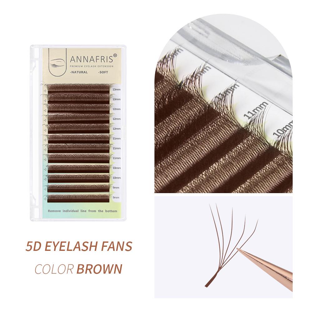 ANNAFRIS 5D Four-Leaf Clover Easy-Anchor Soft Dense W-Shape Pre-made Fan Eyelashes