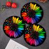 2PCS Car Coasters, with Tree of Life Pattern Printed, Non-Slip Reusable Thermal Pads, Wear-Resistant Stain-Resistant Car Cup Holder, for Home Bar