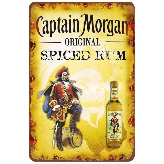 Винтажная металлическая жестяная табличка Captain Morgan Ретро настенный декор для бара, мужской пещеры, гаража Железный постер, табличка xсм