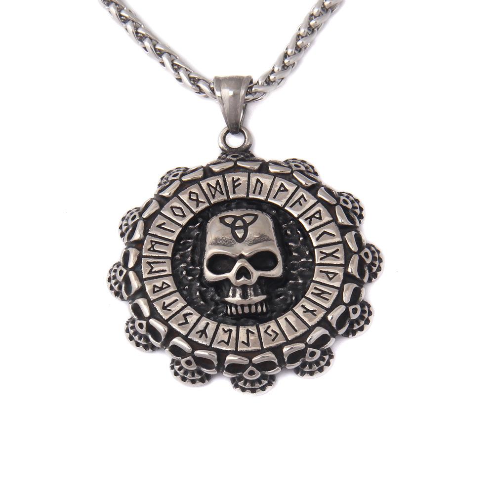 2025 Нержавеющая сталь Викинг Гадание Алфавит Шарм Ожерелья Серебряный Цвет Волчья Лапа Длинные Ожерелья Ювелирные Изделия Колье Модные Аксессуары Креативный Подарок