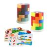 1 набор детских строительных блоков «Башня» с 40 карточками с заданиями, сделай сам, цилиндрическая башня, игра для укладки, для малышей, мальчиков и девочек, развивающая игрушка-головоломка из блоков