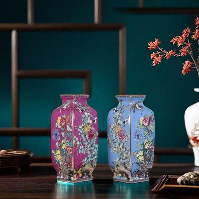 Китайский Антикварный Фарфор Золотая Роспись Эмалью Ваза Предметы Декора Мебель для Дома и Комнаты Поделки Офисный Стол Керамические Аксессуары