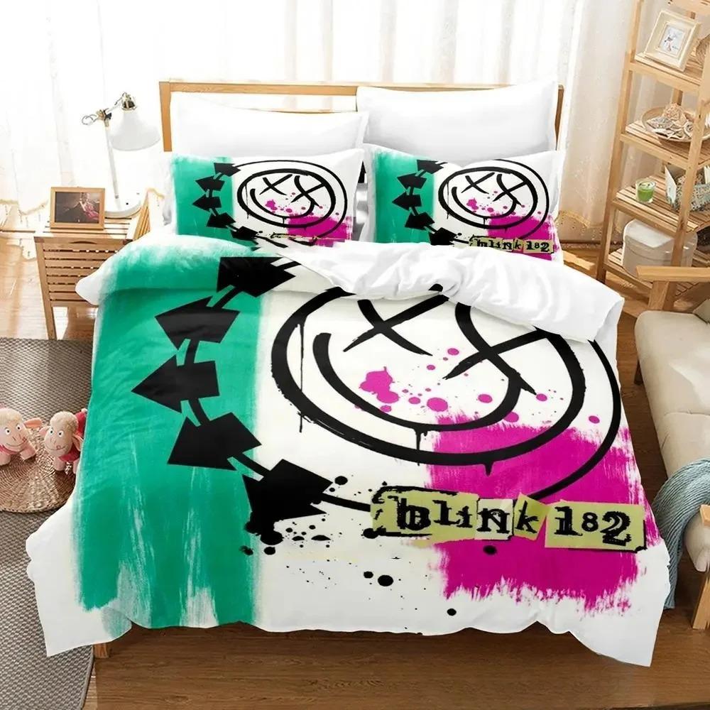 3D Printed Music Band B-Blink-182 Bedding Set Boys Girls Twin Queen King Size Duvet Cover Pillowcase Bed Boys Adult Home Textile