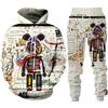 Spring Autumn Funny Cartoon Abstract 3D Print Tracksuit Men/Women Hoodie+Pants Jogging Set Couple Outfits Hip Hop Clothing Suit