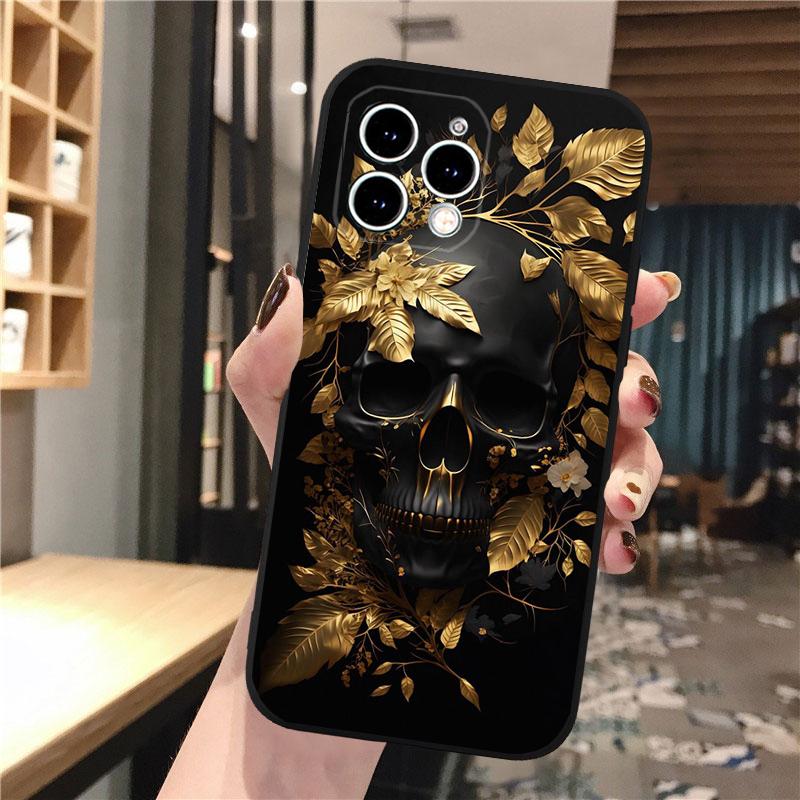 Чехол для телефона с изображением черепа для iPhone 15 14 Pro Max 13 12 11 Pro Max XSMax XR 12 13 mini 14 Plus Shell