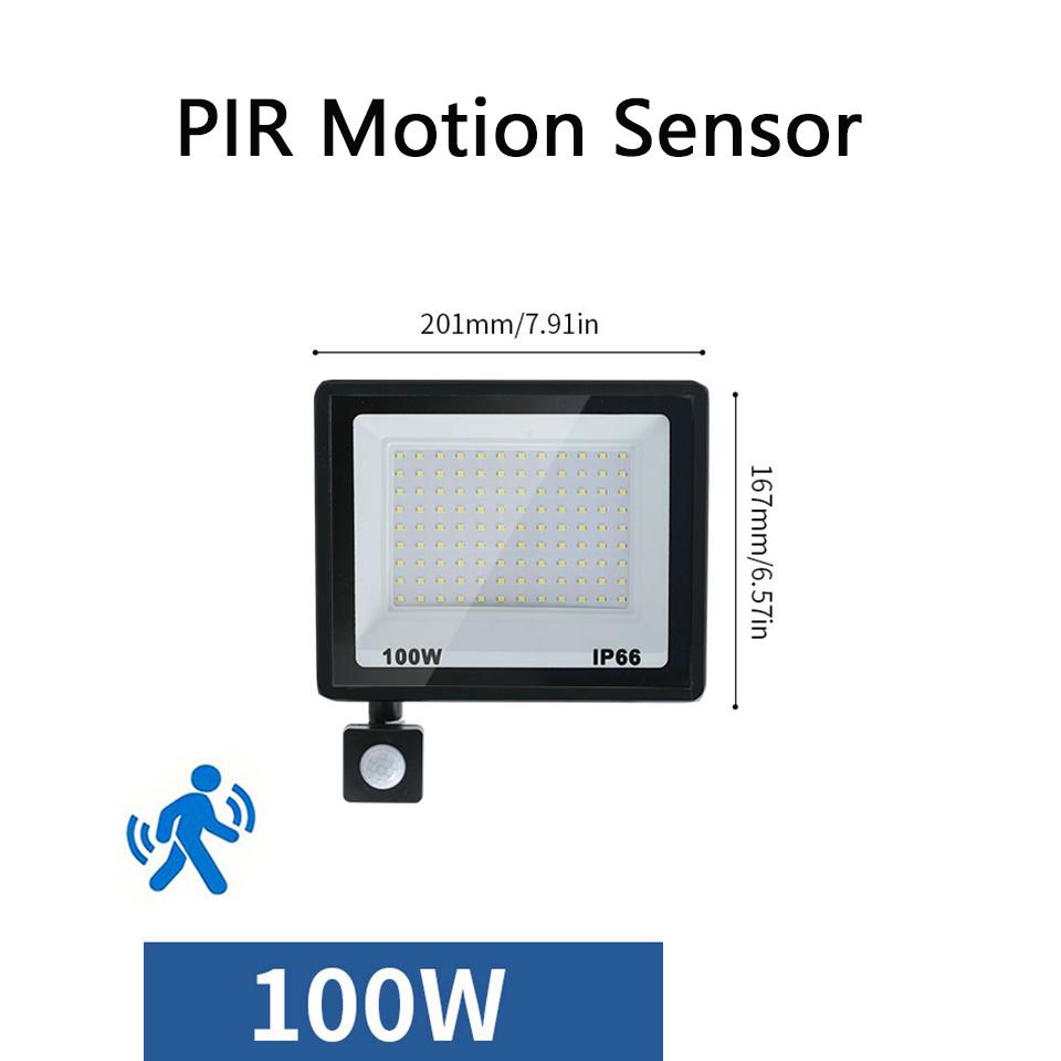 LED Floodlight Motion Sensor AC220V AC110V 10W-300W Waterproof Outdoor Projector Exterior Spotlight Outdoor lamp Wall Reflector