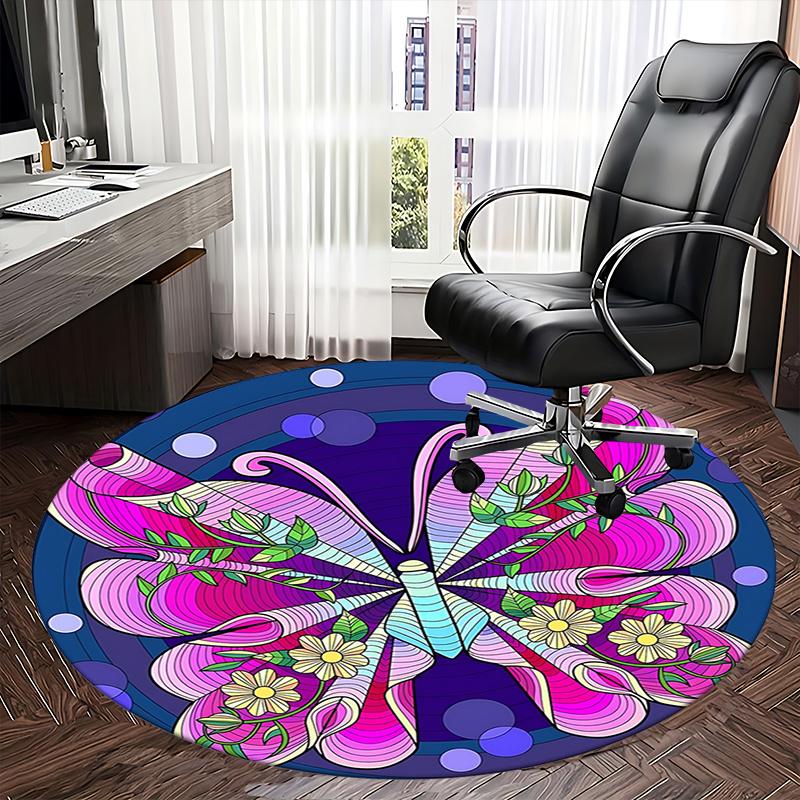 Colorful Butterfly Office Carpet Chair Mats, Home Decor, Sofa Rug, Office Carpet Gift for Any Room1118146a
