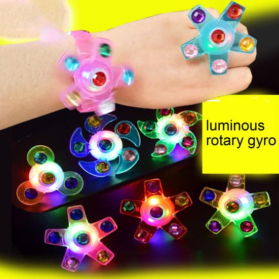 Spinning Top Luminous Ring Wrist Band Adjustable Portable Fidget Spinner Toy Bracelet
