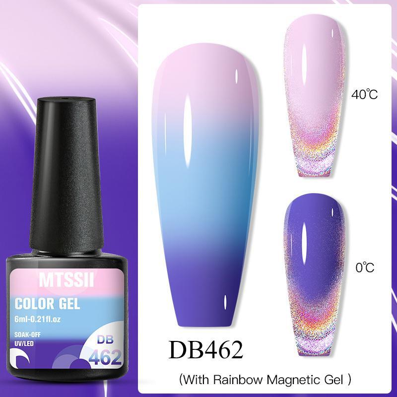 2 шт. Mtssii 6 мл терморадужный голографический магнитный гель с изображением кота, изменяющий температуру, магнитный гель-лак, лазерный гель для замачивания