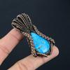 Adorable Tibetan Turquoise Gemstone Handmade Copper Wire Wrap Jewelry Pendant