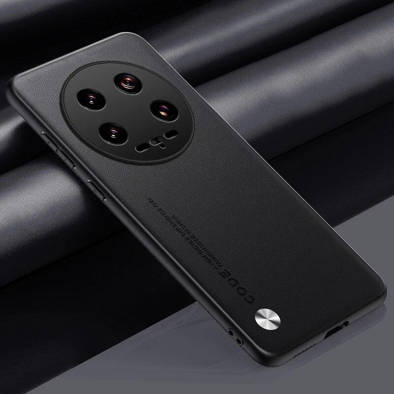 Luxury PU Leather Case For Xiaomi 14 Ultra Back Cover Matte Silicone Full Protection Phone Case For Xiaomi Mi 14 Pro 5G Mi14
