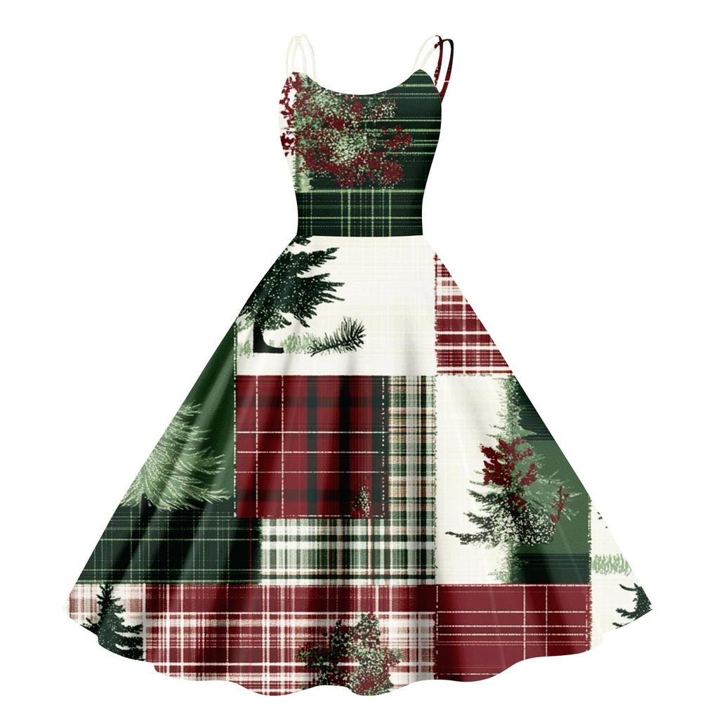 Women's Christmas Snowflake Print Sexy Slim Off Shoulder Punk Retro Dress