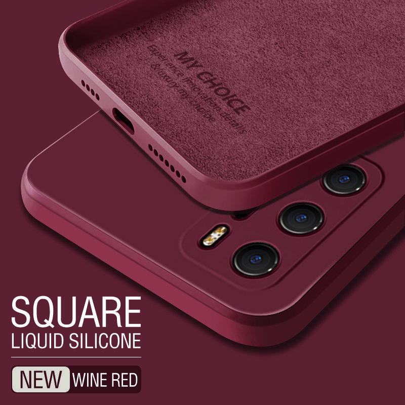 Luxury Liquid Silicone Soft Cover for Huawei P40 LITE P30 PRO P20 MATE 20 LITE 30 NOVA 3 3I 5T 9 SE 8 8I Y70 PLUS Y90 Square Full Protection Cover