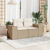 VidaXL Canapé de jardin avec coussins 2 places beige résine tressée 366063