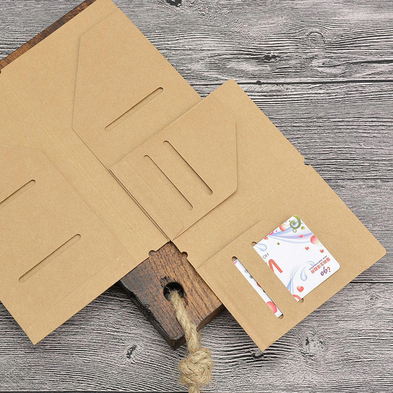 Kraft Paper Storage Bag Traveler's Notebook Journal Diary Plug-in Type File Holder Card Storage Bag Tickets Pocket