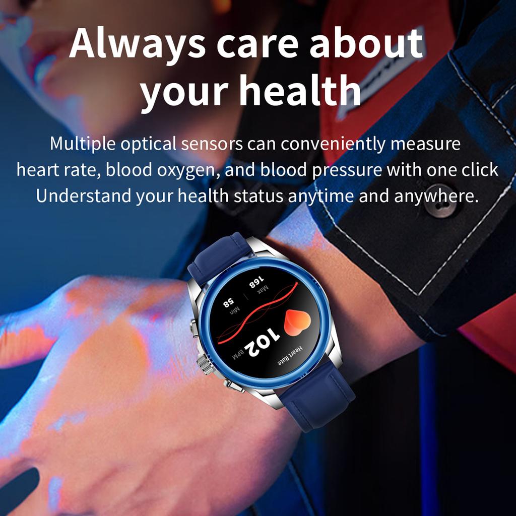 KC83 AMOLED Экран Мужские Смарт-часы с Bluetooth-звонком 1ATM Водонепроницаемый Фитнес-браслет с 2 ремешками