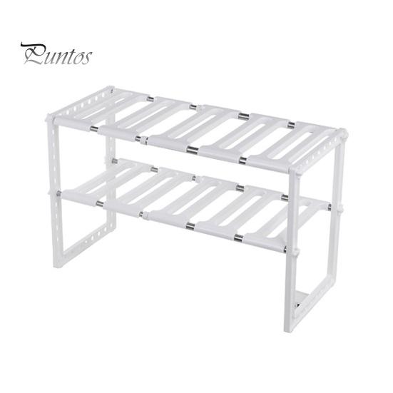 Стеллаж для хранения, органайзер для шкафа, большая вместительная полка с регулируемой высотой, 2-уровневый держатель для хранения в кухне и ванной комнате, органайзер для кладовой