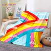 Rainbow Colour Illusion Cartoon Soft Flannel Blankets,Throw Blanket Comfortable Blanket for Picnic Beds Sofa Home Bedroom Gifts