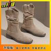 Premium retro style casual versatile pile boots 2025 autumn and winter new British style women Martin boots