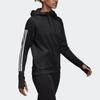 Adidas Повседневная спортивная тренировочная вязаная куртка с капюшоном, женская верхняя одежда, черная BK7675