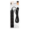 Extension cord, 5 sockets, 3 , with grounding, black