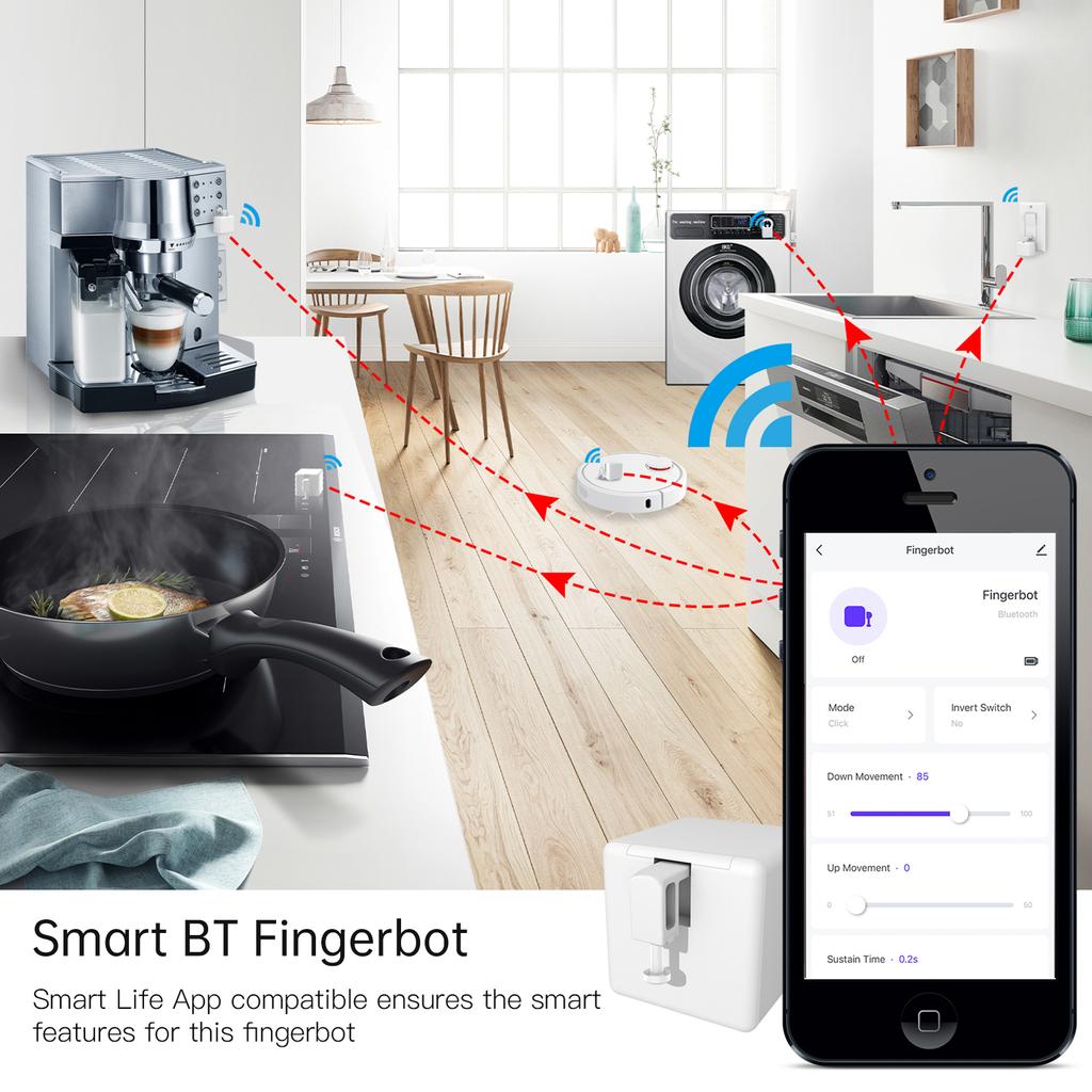 Умная кнопка-толкатель Fingerbot без проводов, совместимая с пультом дистанционного управления Alexa Google Home Tuya BT Hub