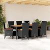 VidaXL Garden Lounge Set with Cushions 13 Pcs, Patio Sofas, Outdoor Furniture Set, Modern, Black 3218385