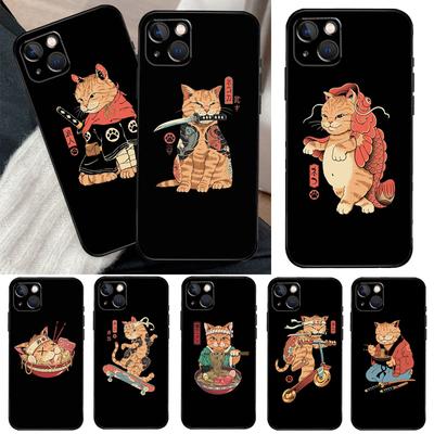 Чехол Ukiyo-e Samurai Cat Neko Ramen для iPhone 13 14 Pro Max 11 12 Mini 6S 7 8 Plus SE 2020 2022 X XR XS MAX, чехол