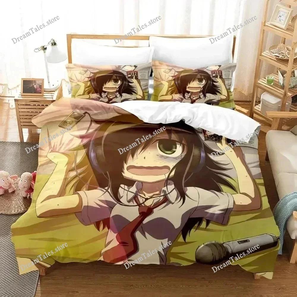 Томоко Куроки WataMote Комплект постельного белья Односпальный Полуторный Двуспальный Евро-кровать King Size Комплект для спальни Взрослый Пододеяльник Комплекты Простыня Комплект 741