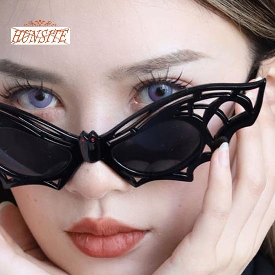 Очки для Хэллоуина, солнцезащитные очки в стиле ретро, ​​очки унисекс в форме летучей мыши, однотонные очки, очки для танцев на Хэллоуин, очки забавных оттенков