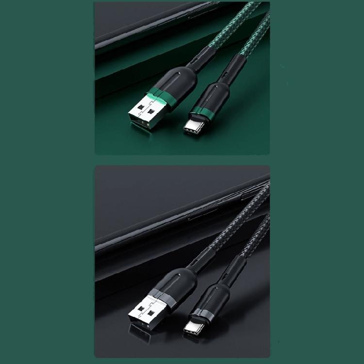 Усиленный плетеный USB C кабель для передачи данных, оснащенный функцией подсветки и автоматической остановкой зарядки при полном заряде