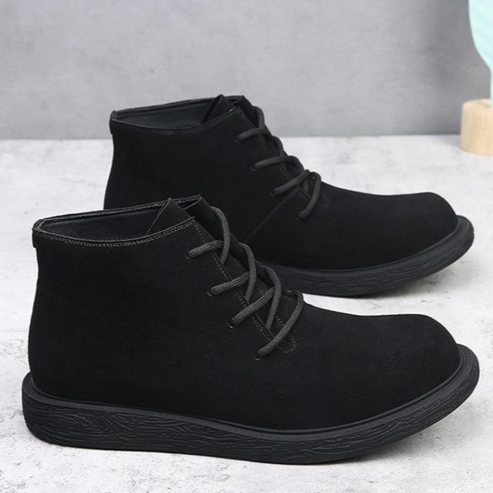 Мужские ботильоны в стиле ретро, универсальные, в британском стиле, помощь, ботинки на шнуровке, натуральная кожа для мужчин, высокие мужские ботинки, замша из коровьей кожи